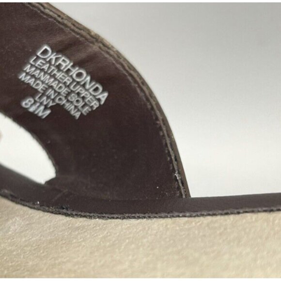 Dockers Sandals W sz 8.5 Brown Slide Pink Flower Detail Leather Shoes - Picture 11 of 11